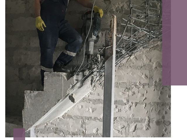 Демонтаж металлических и бетонных лестниц в Омске