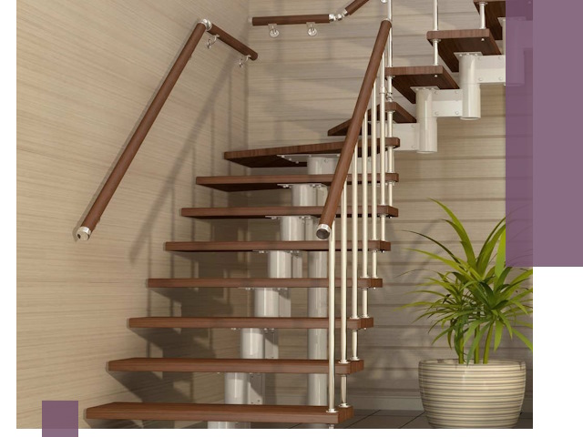 Изготовление модульных лестниц под ключ в Омске