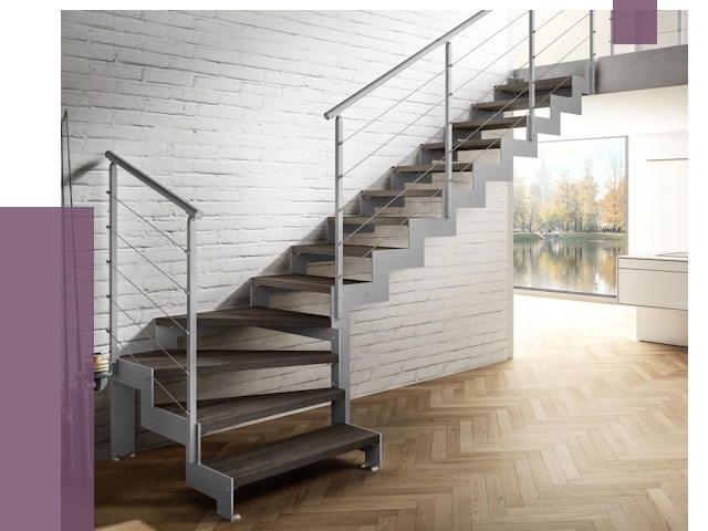 Г-образные лестницы под ключ в Омске от 37588 руб. | ПРОЛЁТ-Омс
