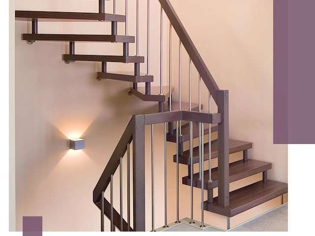 Изготовление лестниц на больцах в Омске под ключ