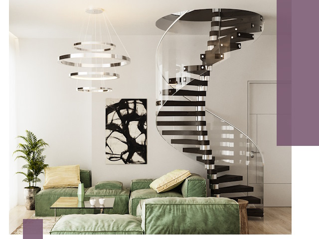 Лестницы для двухуровневой квартиры в Омске — изготовление и монтаж