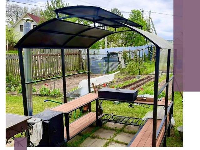 Навесы для барбекю в Омске: изготовление, монтаж и демонтаж