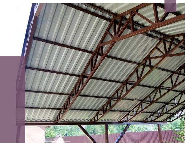 Навесы из профнастила в Омске от 7466 руб. | ПРОЛЁТ-Омс