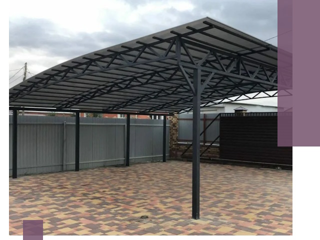 Металлические навесы под ключ в Омске — изготовление и монтаж