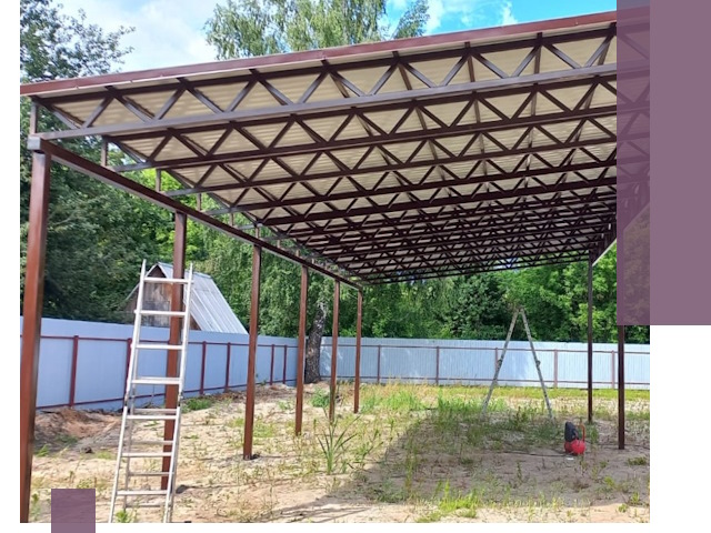 Односкатные навесы под ключ в Омске — изготовление и монтаж