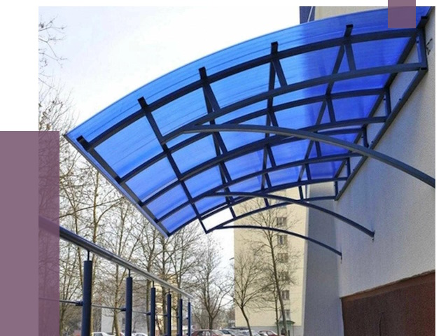 Козырьки из поликарбоната в Омске от 4355 руб. под ключ | ПРОЛЁТ-Омс