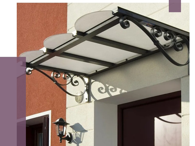 Односкатные козырьки в Омске от 8503 руб.  | ПРОЛЁТ-Омс