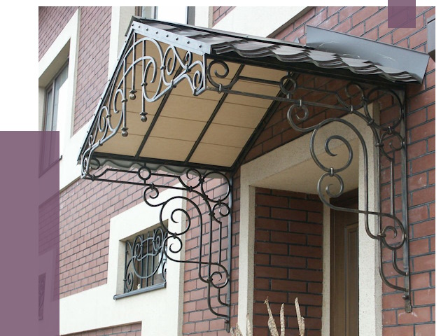 Двускатные козырьки в Омске под ключ от 12961 руб.