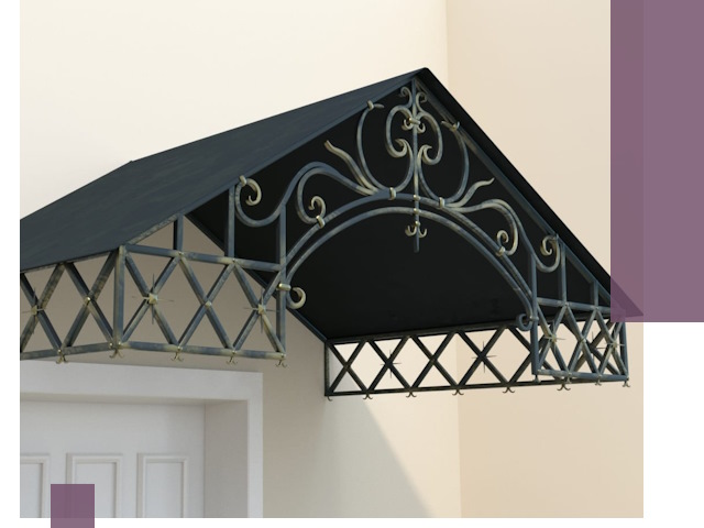 Двускатные металлические козырьки под ключ в Омске