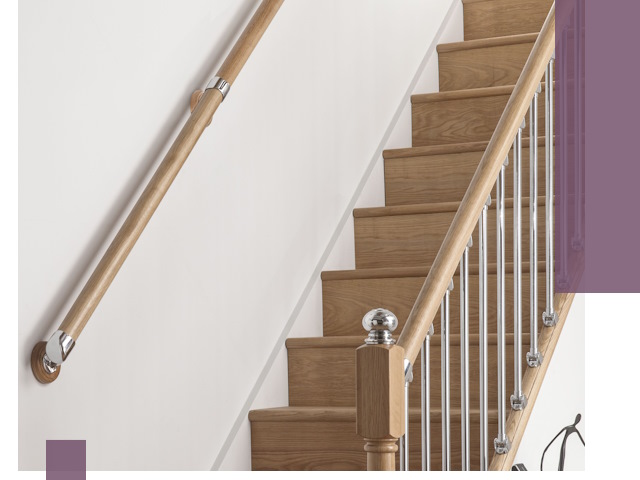 Пристенные поручни из стали и нержавейки под монтаж в Омске